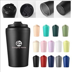 12oz Double Wall Stainless Steel Insulated Coffee Cup With Flip-Top Lid